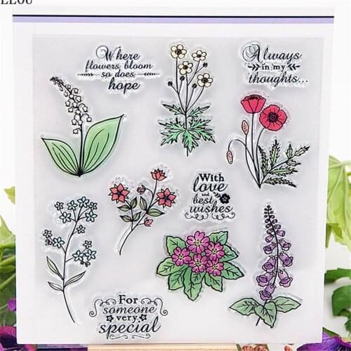 PANFELOU flower icon Transparent Clear Silicone Stamp/Seal for DIY scrapbooking/photo album Decorative clear stamp sheets