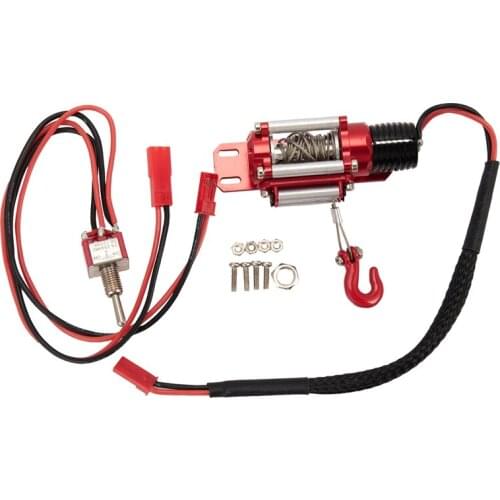 RC Car Metal Steel Wired Automatic Simulated Winch for 1/10 RC Crawler Car Axial Traxxas TRX4 SCX10 90046 D90