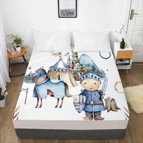 Cartoon Childrens Elastic fitted sheet bed sheet With An Elastic Band 160x200 Mattress Cover Bed cover for kids baby castle