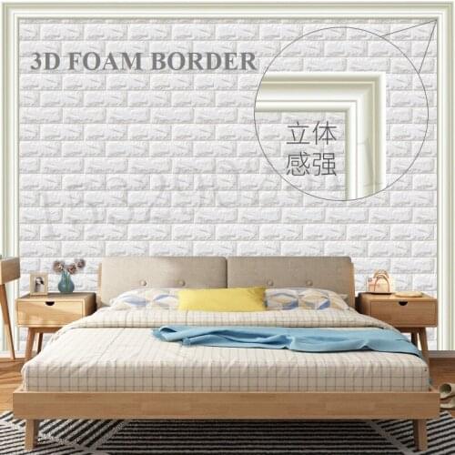 3D Self Adhesive Living Room Wall Sticker Border Top Corner Line Home Decor PE Foam Waistline Peel And Stick Free Cut Edge Strip