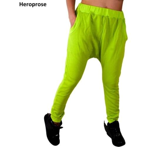 Heroprose Autumn and Winter Female Casual Hip Hop Dance Pants women street wear Green harem Trousers Cotton skinny sweatpants