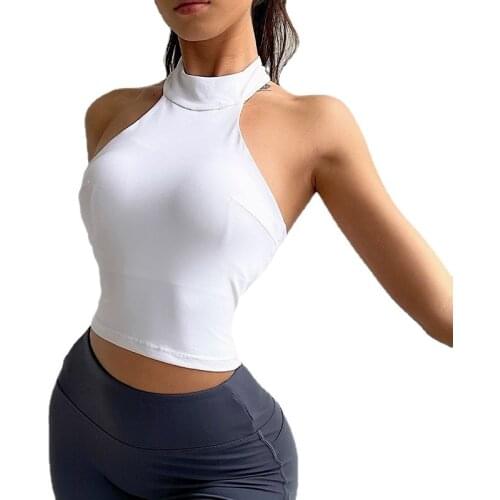 Sexy Fitness Vest for Women Running Shockproof Push up Sports Bra Backless Halter Quick-Drying Yoga Straps Outer Wear