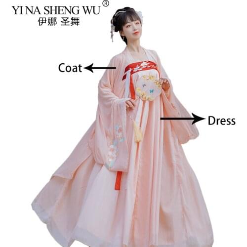 Female Ancient Hanfu Dress Folk Dance Costume Women Dynasty Princess Fairy Hanfu Dress Oriental New Style Dance Clothing Cosplay