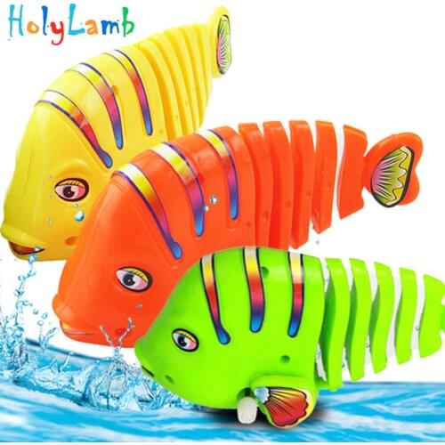 1Pcs Cute Cartoon Bath Fish Wind Up Toys Running Clockwork Classic Toy Newborn Spring Toy Toys for Children