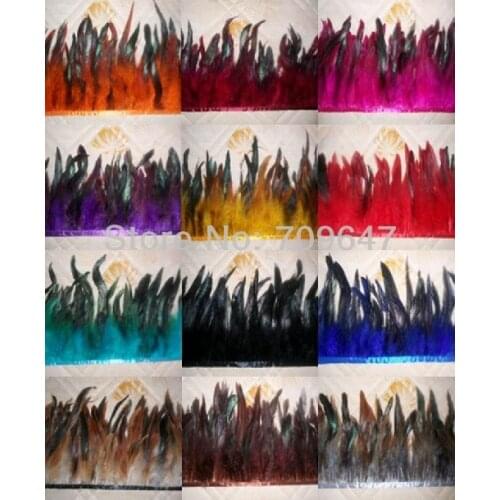 10Meters/Lot!Height14-19cm Saddle Rooster Coque Feather Trim Rooster Fringe 11Colours Available,carnaval acessórios,feather lace