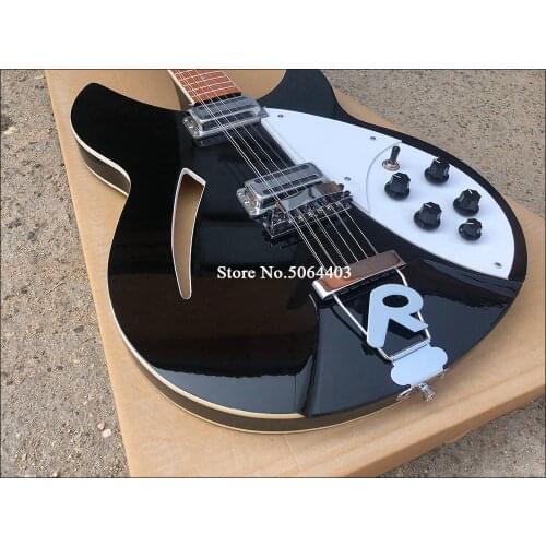 12 string guitar, 360 electric guitar, black paint, mahogany fingerboard, bright fingerboard, half-empty core guitar, free shipp