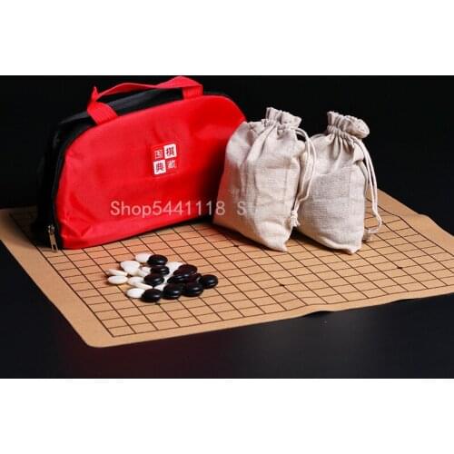 2021 High Quality Weiqi Pieces Suede Leather Cloth Bags International Standard On Go Chess Gomoku Board