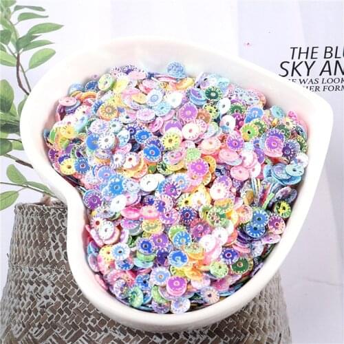 2400Pcs/Pack Mixed Colors 4mm Round Embossed Flowers loose sequins Paillettes sewing Wedding craft,Nail Art,Garments Accessories