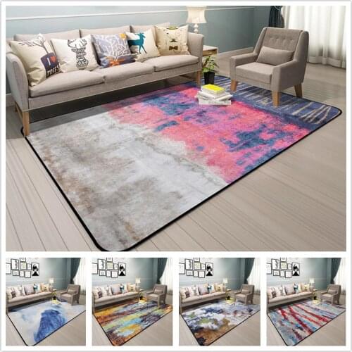 Abstract Art Rugs And Carpets For Home Living Room Colorful Rugs For Bedroom Anti-Slip Coffee Table Floor Mat Cloakroom Carpet
