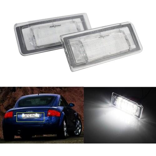 ANGRONG 2Pcs Canbus 18 SMD LED License Number Plate Light Lamps For Audi TT MK1 8N 1999-2006