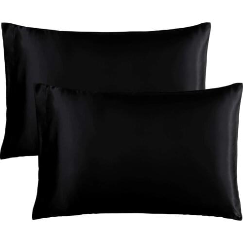 1 Piece Plain Dyed satin silky Solid Pillowcases Coffee Color 100% Polyester Pillow Case Brief Style