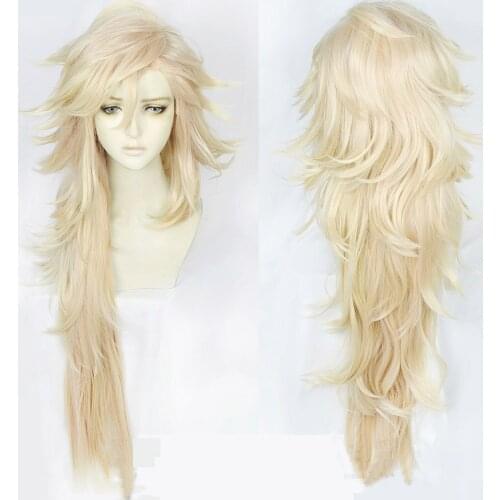 Demon Slayer: Kimetsu no Yaiba Douma Cosplay Wigs High-temperature Fiber Synthetic Hair 100cm 39inches Golden Hair+free hair cap