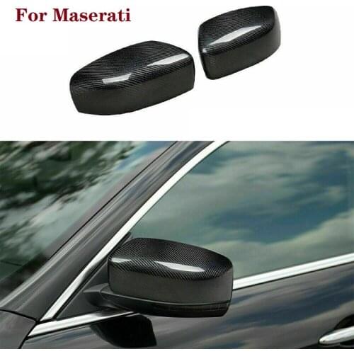 Add On/Replacement Style Dry Carbon Fiber Mirror Cover Fit For Maserati Ghibli Quattroporte 2013-2016 Rear View Mirror Cover