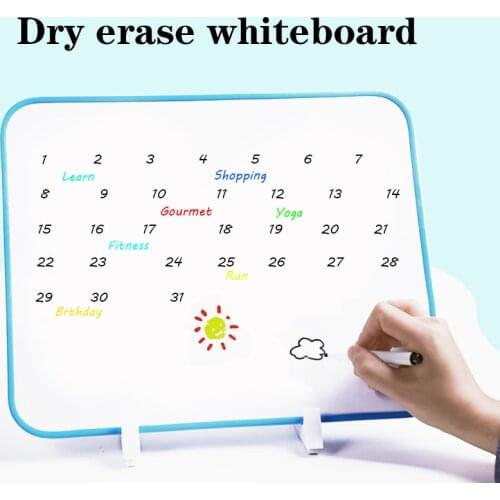 A3 Size 11.69"*8.27" Dry Erase WhiteBoard Double-sided Writing Board Magnetic Week Month Calendar Planner Message Practice Board