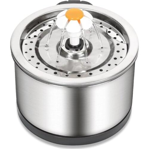 Cat Water Fountain Stainless Steel Top and Intelligent Auto Power Off Pump 840z/2.5L