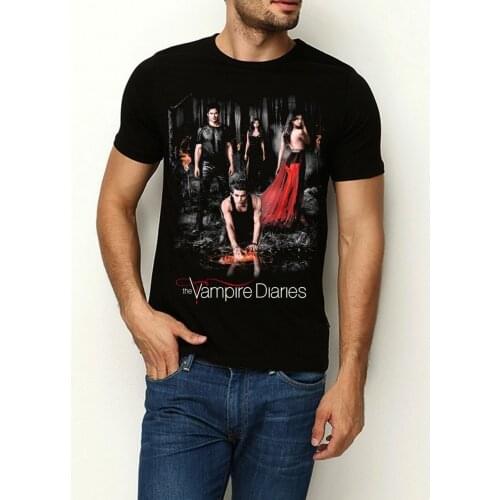The Vampire Diaries Unisex T-Shirt Damon Stefan Elena.. New Mens Spring Summer Dress Short Sleeve Casual