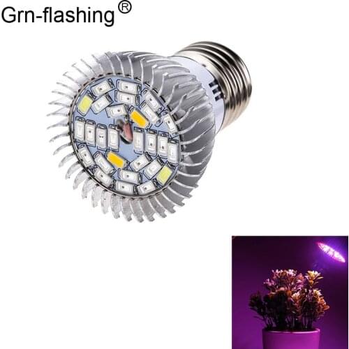 Grnflashin Full Spectrum E27 18leds 28leds LED Grow Light Alloy casing AC85-265V LED Lamp Bulb For Flowering Plant Seed Growing