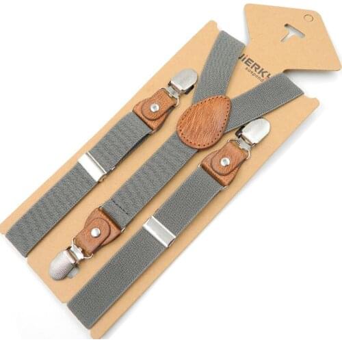 2019 new Kids Suspenders Leather Baby Braces Strong 3Clips Trousers Fashion Suspensorio Elastic Strap size 2.5*65cm