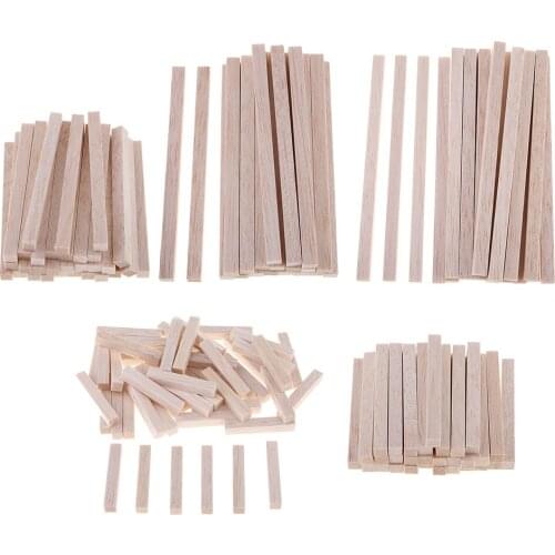 Square Wooden Dowel Rods, Unfinished Hardwood Square Dowel Sticks, Crafts, DIY Projects (Balsa Wood, 5 Styles to Choose)