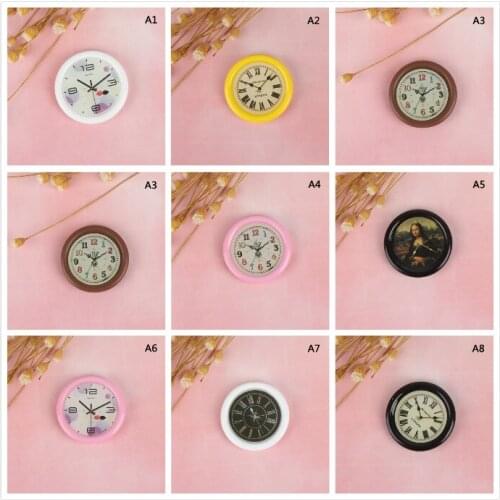 1:12 Scale Resin Dollhouse Miniature Wall Clock Play Doll House Miniaturas Home Decor Accessories Toy Pretend Play Furniture Toy