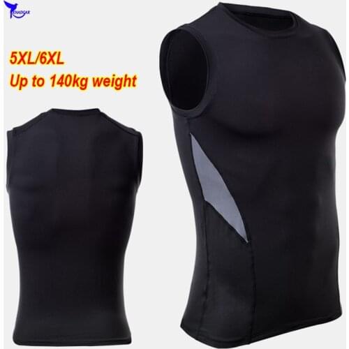 5XL/6XL Plus Size Men Sportswear Running Vest Quick Dry Fitness Compression Jogging Sleeveless Shirt Gym Sport Training Tank Top