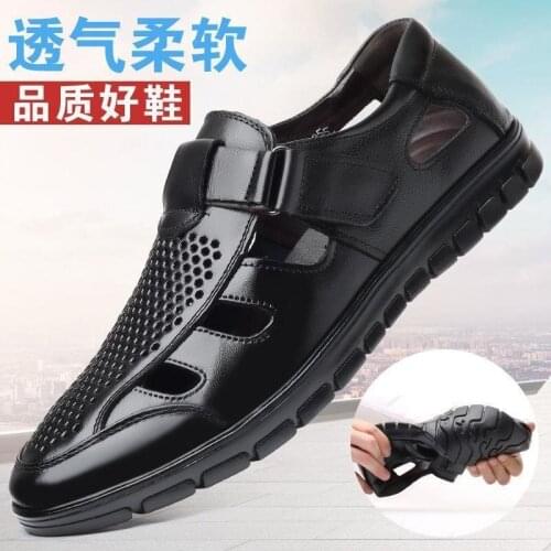 New Mens Leather Sandals, Summer Soled Shoes Original Chaussure Homme Zapatos De Hombre