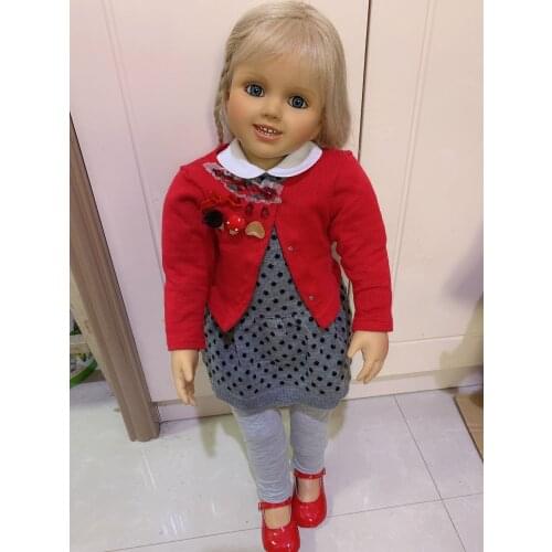70CM Collection Soft Silicone Toddler Blonde Princess Girl Doll Like Real Baby Size Child Clothing Photo Model Xmas Gift