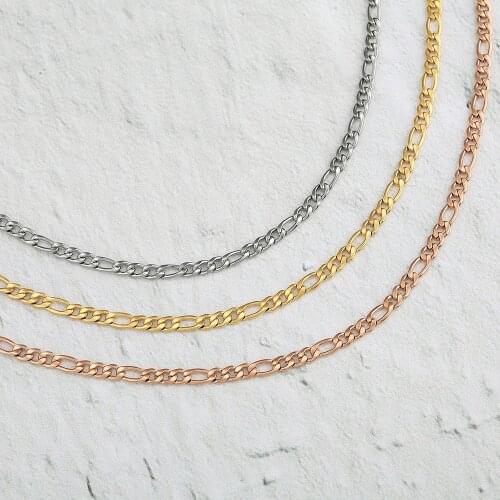 Wholesale Figaro Necklace Stainless Steel Minimalist Choker Chain Necklace as Fashion Lady Gift 10pcs/lot