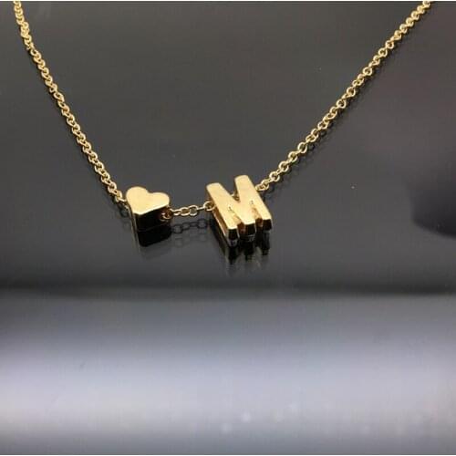 Love Letter Pendant Choker Necklace Women Heart Sweet Accessories Best Couple Jewelry Gift AM2203