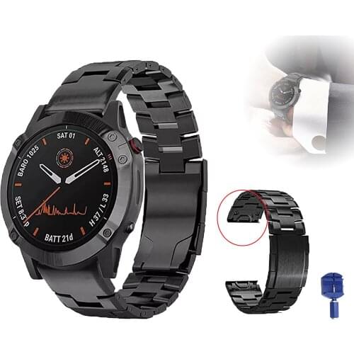 Watchband Strap for Garmin Fenix 5 5X 3 3HR 6X 6 Pro S60 MK1 26 22MM Watch Quick Release Titanium Alloy Easyfit Wrist Band Strap