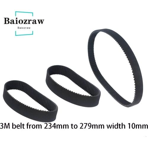 3D Printer HTD 3M Closed Loop Rubber Timing Belt 234 237 240 243 246 252 255 258 261 264 267 270 273 276 279mm Width 10mm HTD 3M