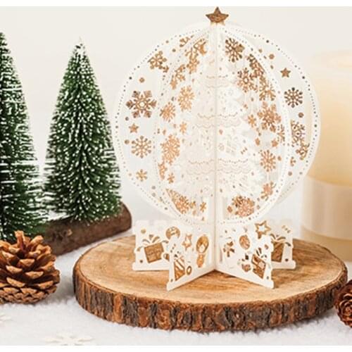 Christmas Card Festival New Year Card Winter Holiday Greeting Cards with Envelo L5YE