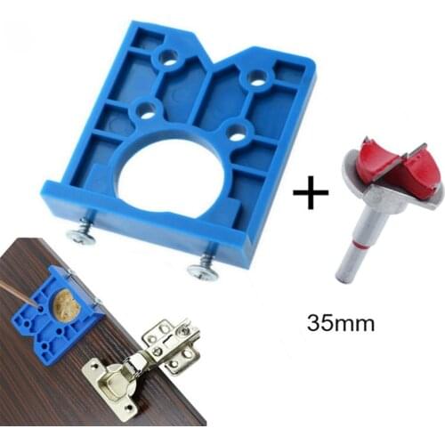 35mm Hinge Drilling Jig Concealed Guide Hinge Hole Drilling Guide Locator Woodworking Hole Opener Door Cabinet Accessories Tool