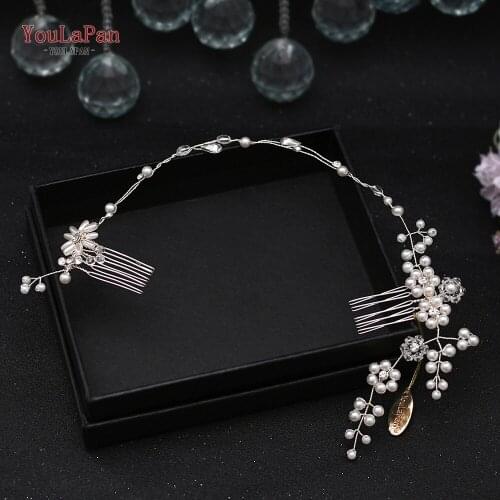 YouLaPan HP16 Bridal Hair Clips Floral Bridal Hair Comb Barrette Flower Hair pieces for Brides Tiara Wedding Hair Jewelry