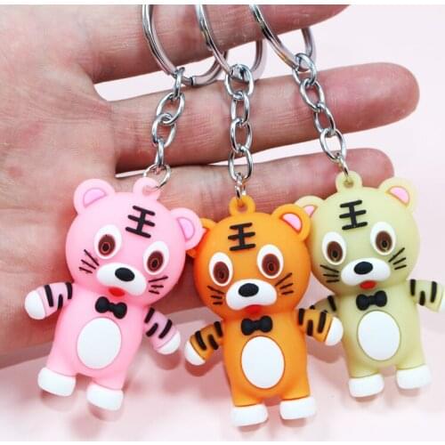 Tiger Key Chain Cute Little Tiger Animal Keychain Key Ring Pendant Student Bag Car Gift Year Of PendantZodiac Doll Pendant