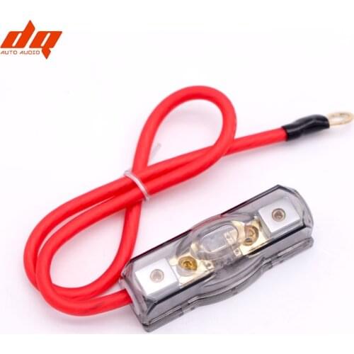 1pcs Car Audio Refit Fuse Holder Pure Copper 4/8 10 Ga Wire with 30A 40A 60A 80A 100A 1 In 1 Out with 0.5m Power Cable