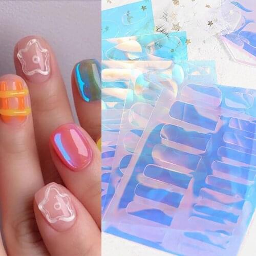 1pcs Ice Patch Nail Sticker Japanese Nail Art Ice Aurora Decals Self Adhesive Korean Trendy Nails Design Manicure Decoration