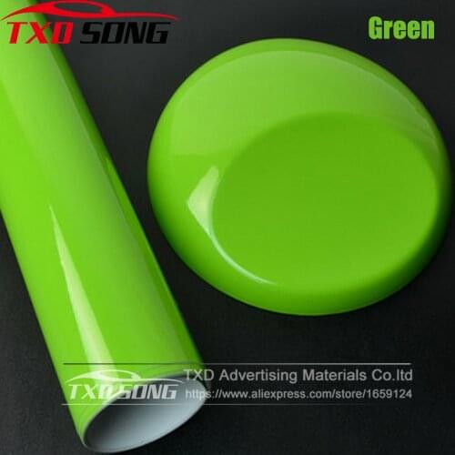10/20/30/40/50/60x152CM Apple Green glossy vinyl wrap film Car styling Glossy Vinyl sticker with free bubbles by free shipping