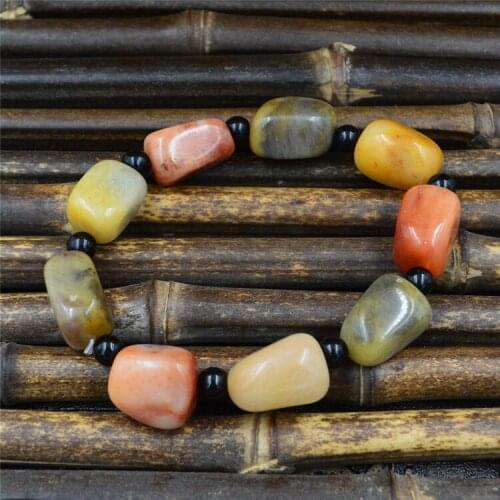 10pcs Natural Golden Silk Bracelet Jade Natural Stone Beads Bracelet Men Beads Bangles Chakra Yoga Bracelets Jewelry Gifts