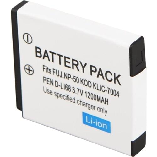 1200mAh NP-50 KLIC-7004 D-LI68 Rechargeable Camera Battery For FUJIFILM FinePix KODAK EasyShare PENTAX Optio S12 Backup Bateria
