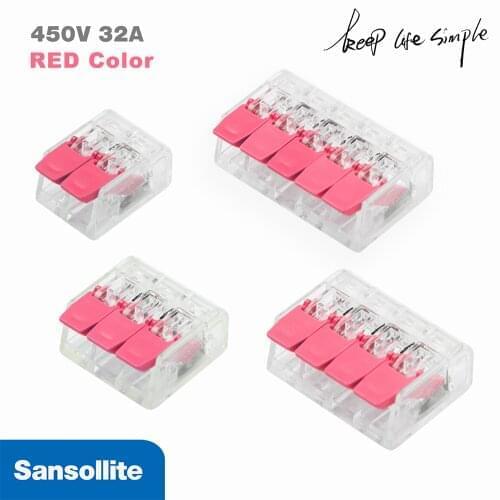 20pcs electrical lever nuts fast compact Wire connector for 28-12 AWG cable connection transparent splicing terminal block PCT