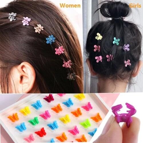 20Pcs Summer Colorful Butterfly Hair Clips Grip Claw Barrettes Mini Clamps Jaw Hairpin Women Girls Hair Styling Accessories Tool