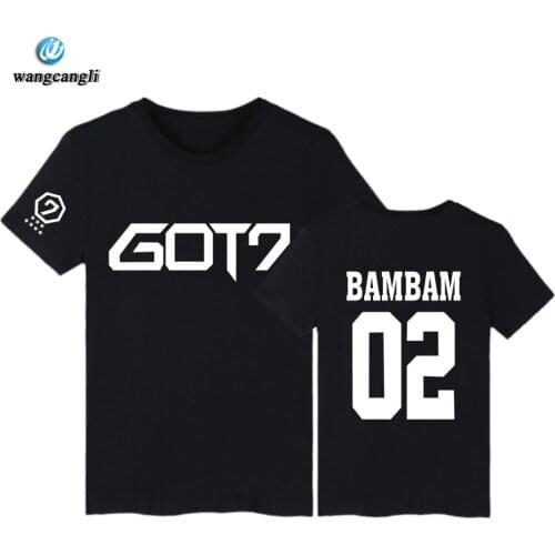 2020 GOT7 Kpop BAMBAM T Shirts JB Jackson Short Sleeve T-shirt with GOT 7 Kpop Hip Hop T Shirt Men in Tee Tshirt Men Tops Couple