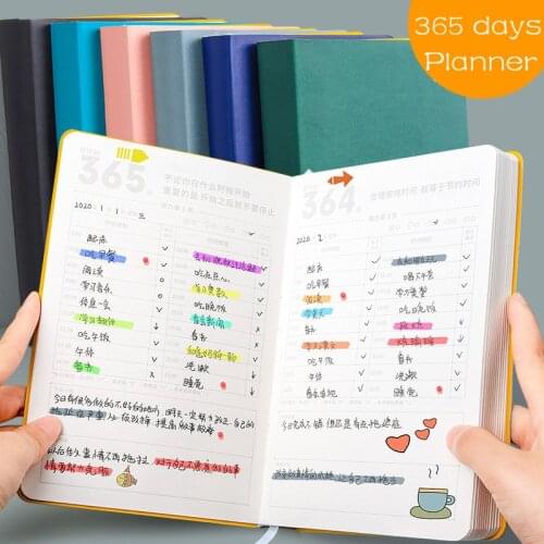 365 Days Daily Weekly Yearly Planner Notebook A5 Super Thicken 205sheet Notebook Journal School Office Agenda Notepad Stationery