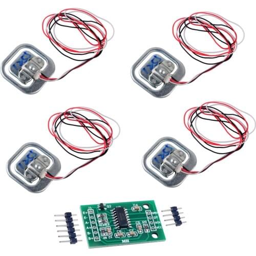4pcs 50KG Half-bridge Human Scale Load Cell Weight Weighting Sensor with Amplifier HX711 AD Module