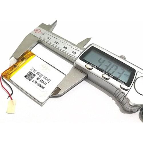 5pcs 3.7V,400mAH,303443 PLIB; polymer lithium ion / Li-ion battery for GPS,mp3,mp4,mp5,dvd,bluetooth,model toy mobile bluetooth
