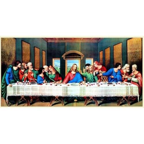 Diamond Embroidery,The Last Supper Jesus,Full Rhinestone Picture, 5D Diamond Painting Cross Stitch,Needlework Home Decor FH1108