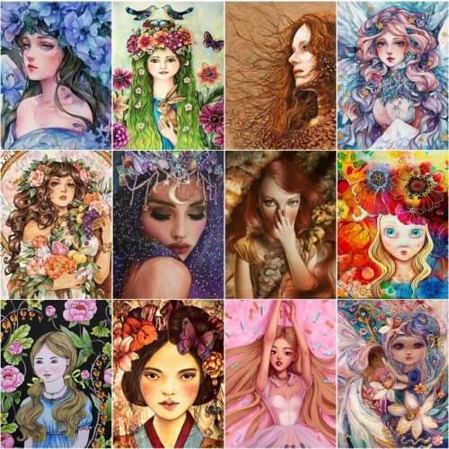 Diy Diamond Painting Custom Figure Painting Perfect Profile Girl Round Diamond Full Diamond Cross Stitc Mosaic Home Decora
