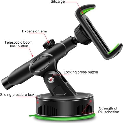 1 Pcs Car Telescopic Mobile Phone Holder ​Single Lever Car Phone Navigation Stand Car Mount Multifunctional General-purpose