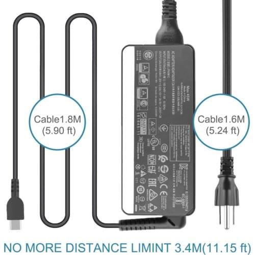 Huiyuan 45W Power Adapter Supply fit for lenovo-45w-usb-c-charger Yoga 910 ThinkPad X1 Tablet G2 G3, Tablet 10 C
